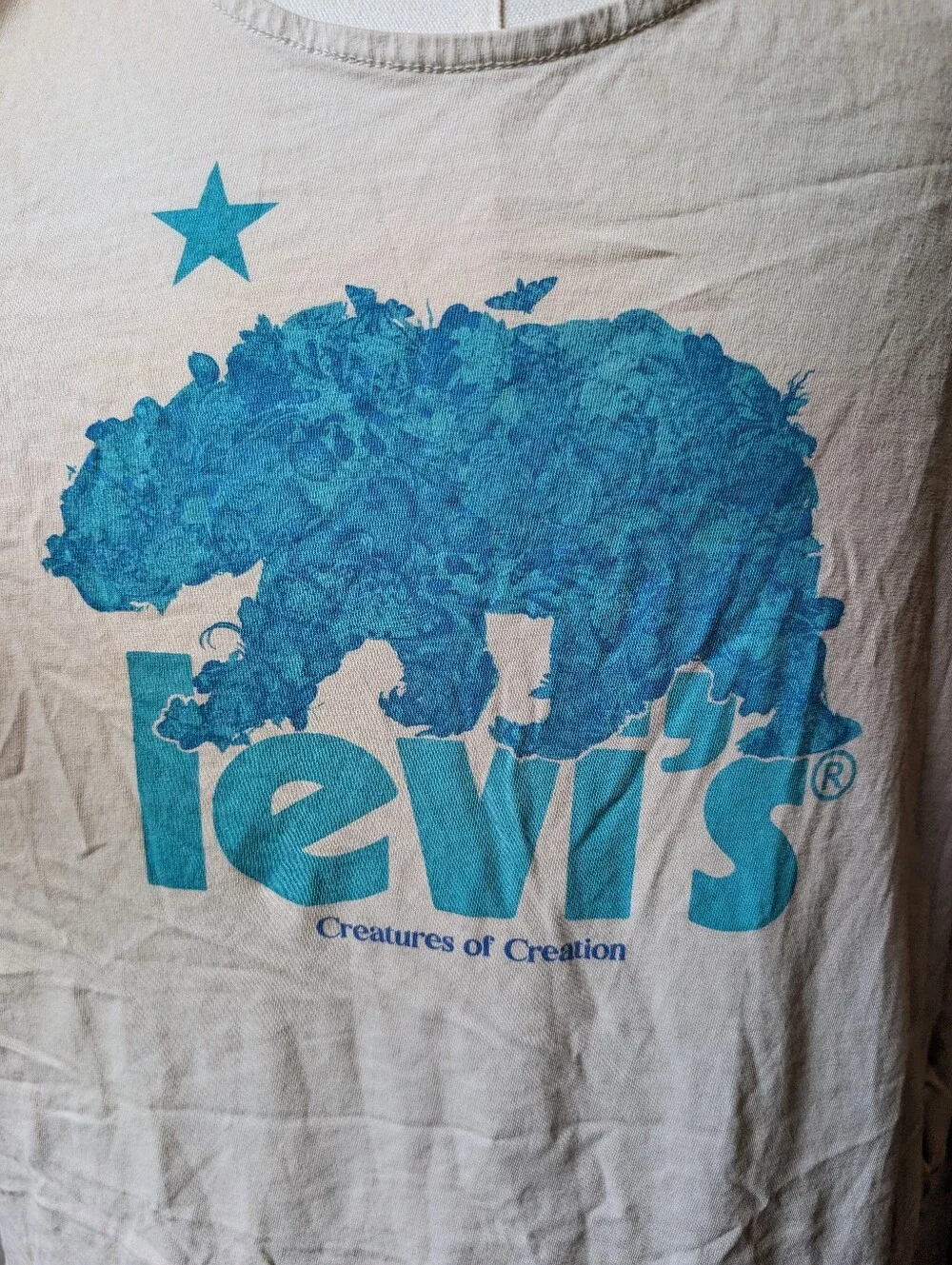 Rare Levi Creatures Of Creation Artist Bear Tank Top Men's XL Relaxed Fit